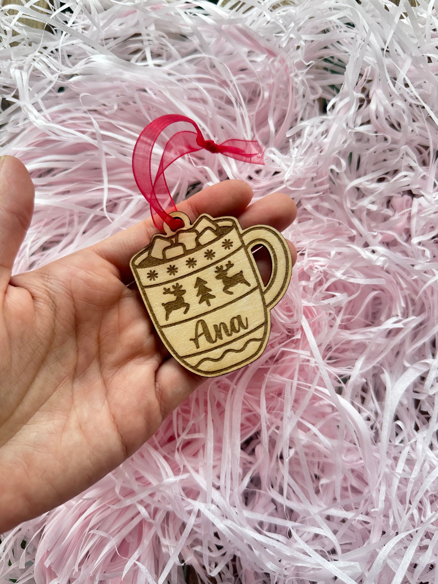 Bola de Navidad personalizable madera (adornos)