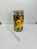 Vaso shaker con tapa y cañita