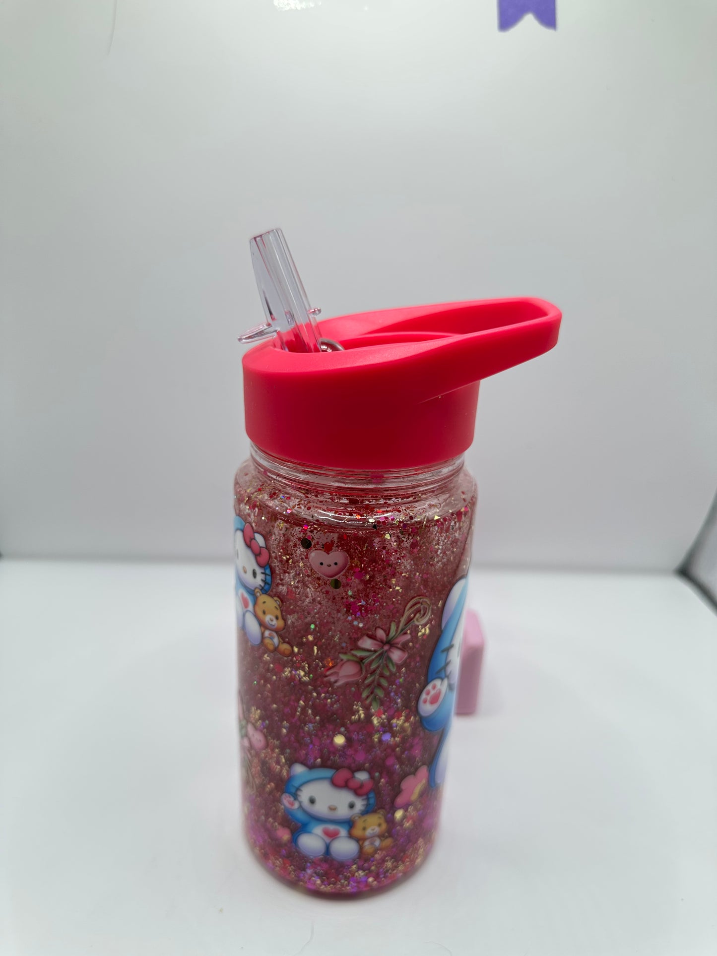Botella  shaker  con cañita
