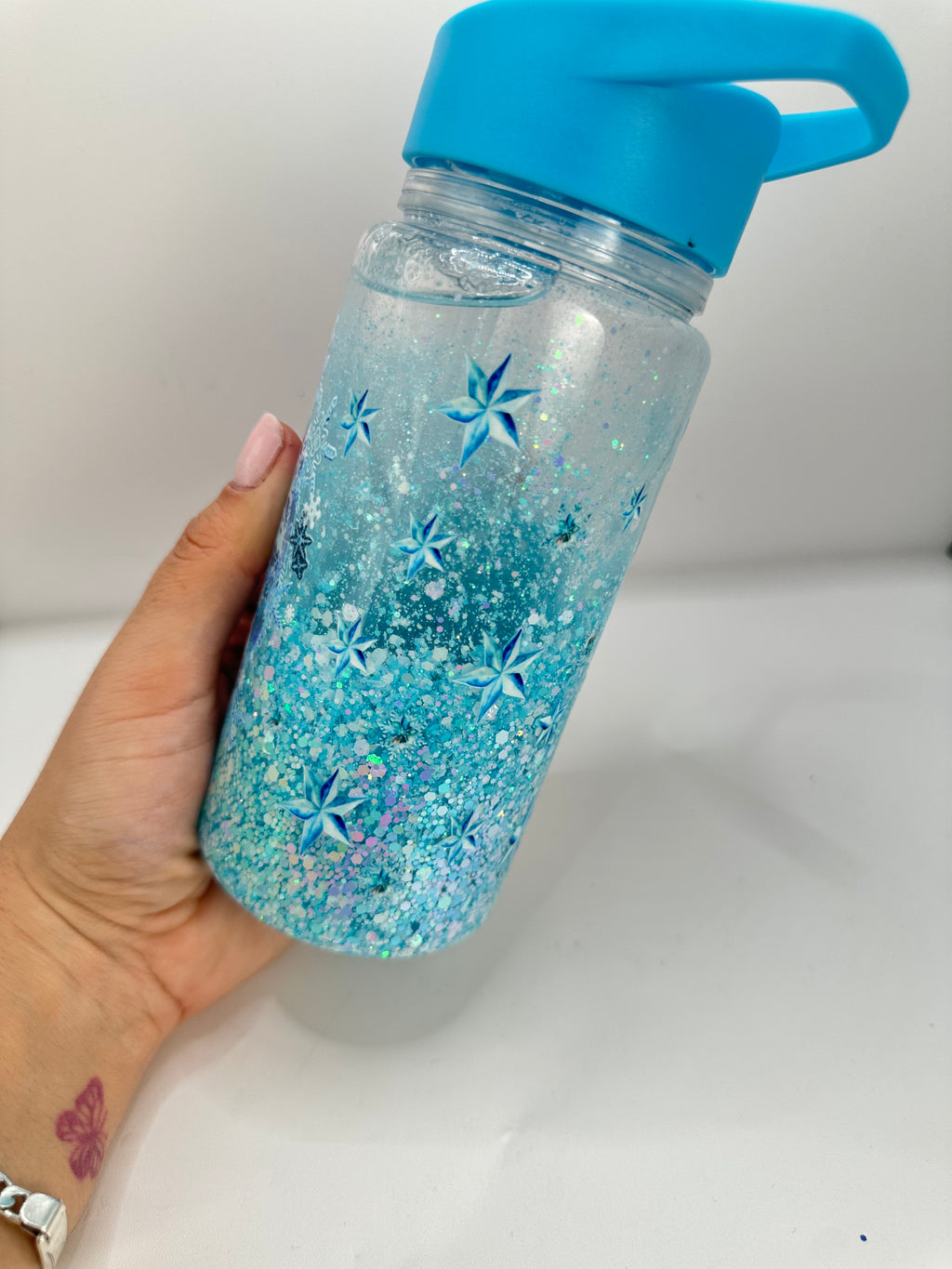 Botella  shaker  con cañita