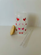 Vaso cristal con tapa y cañita