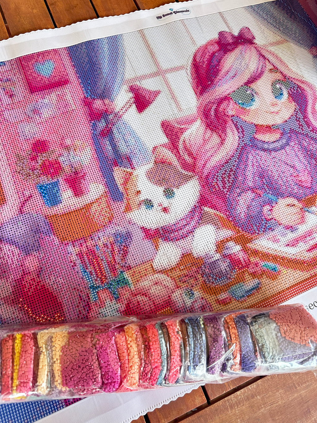 Lienzo  "La chica de rosa ”