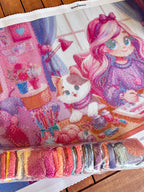 Lienzo  "La chica de rosa ”