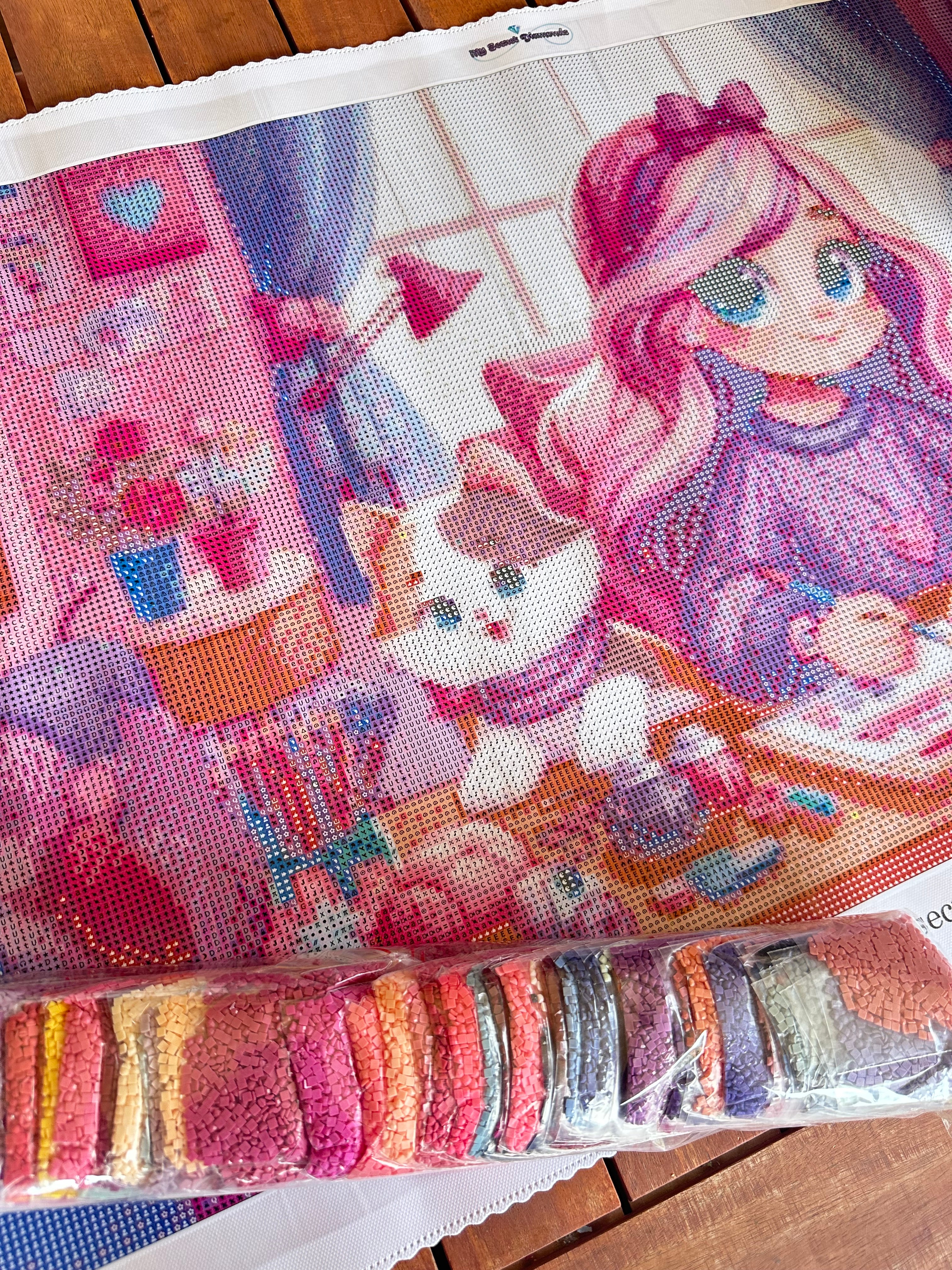 Lienzo  "La chica de rosa ”