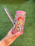 Vaso shaker con tapa y cañita