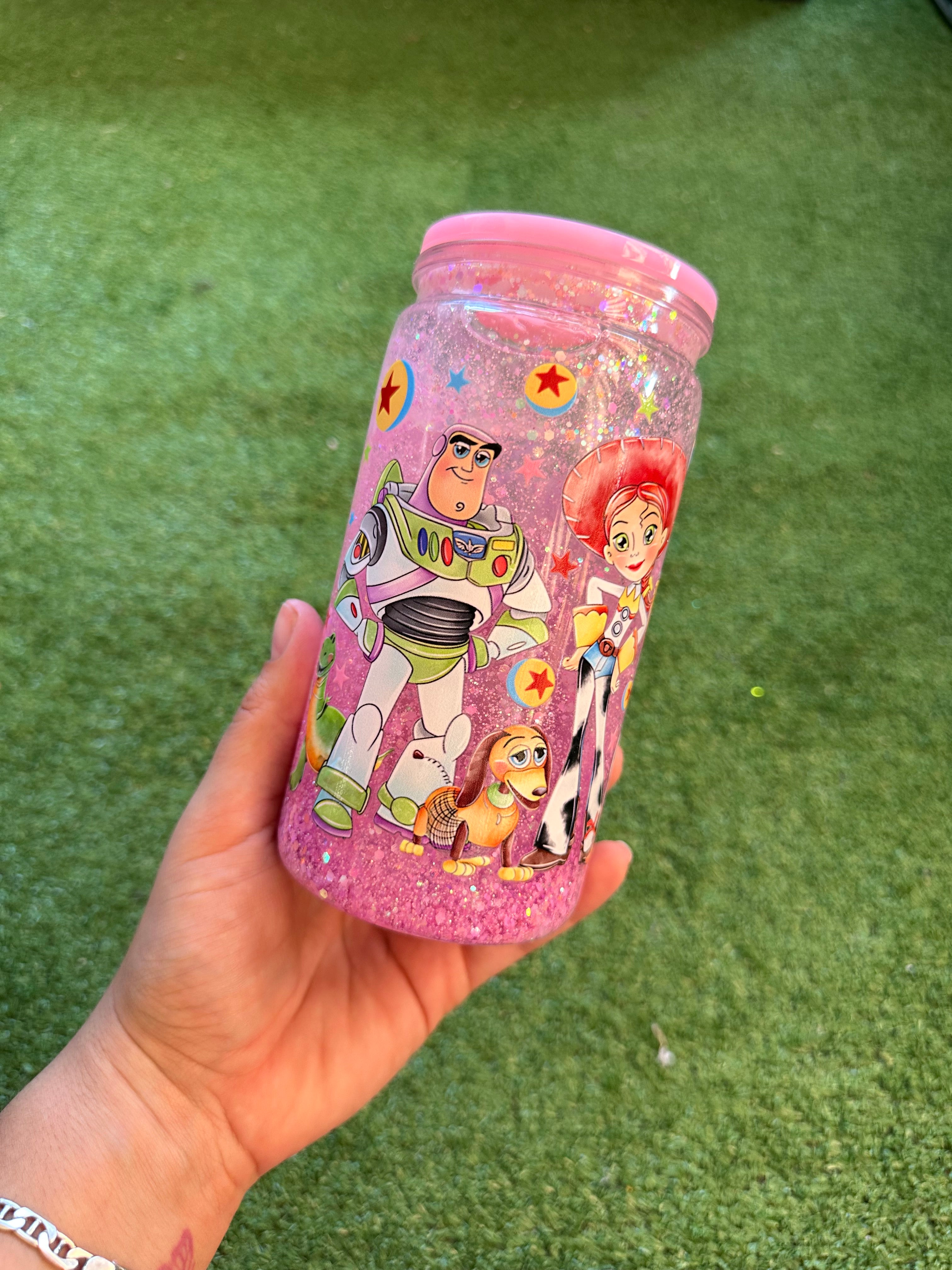 Vaso shaker con tapa y cañita
