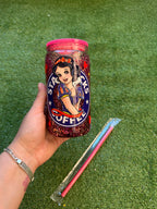 Vaso shaker con tapa y cañita