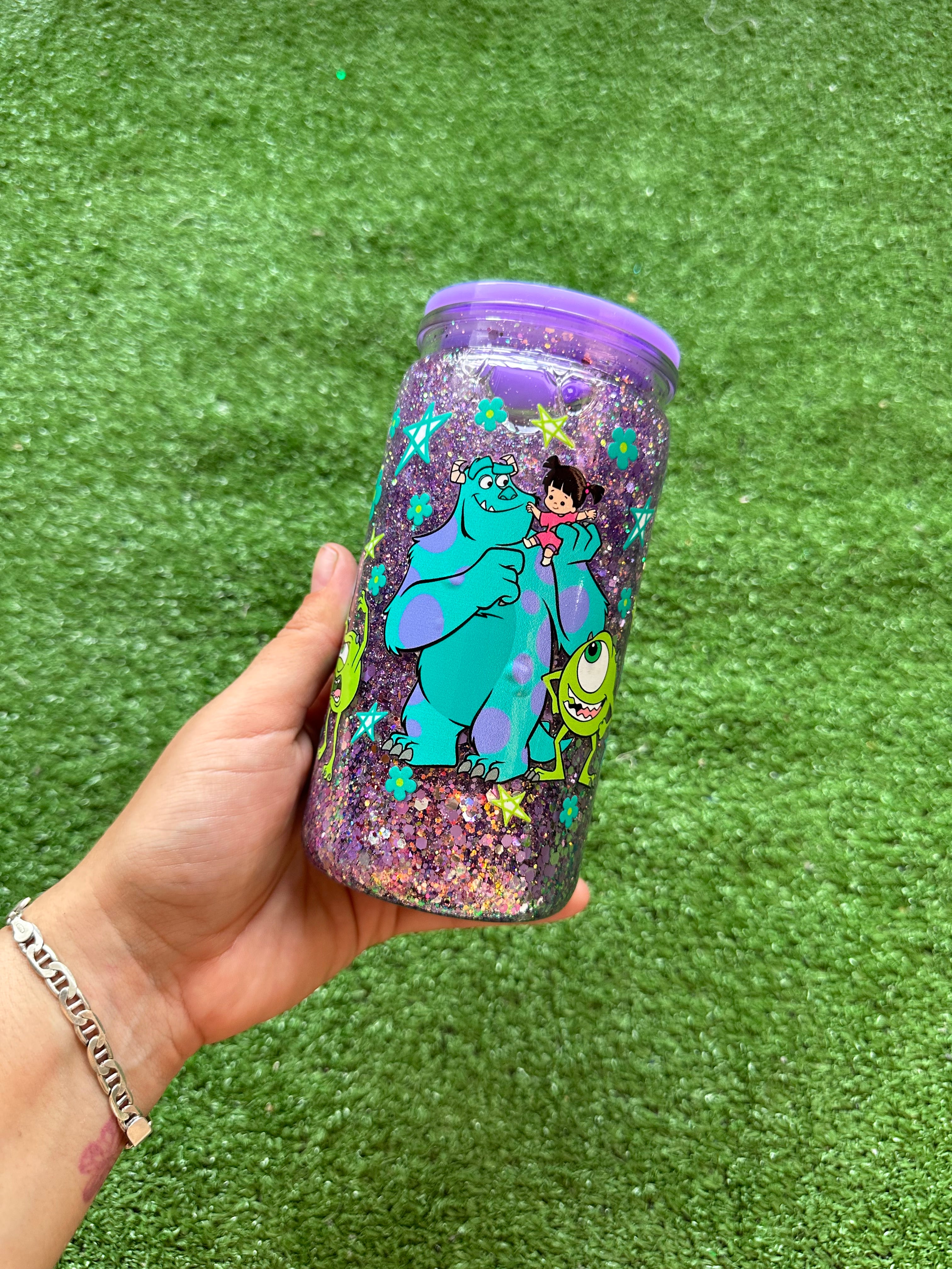 Vaso shaker con tapa y cañita