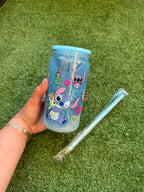 Vaso shaker con tapa y cañita