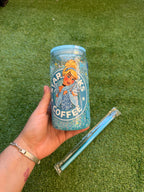 Vaso shaker con tapa y cañita