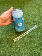 Vaso shaker con tapa y cañita Playa