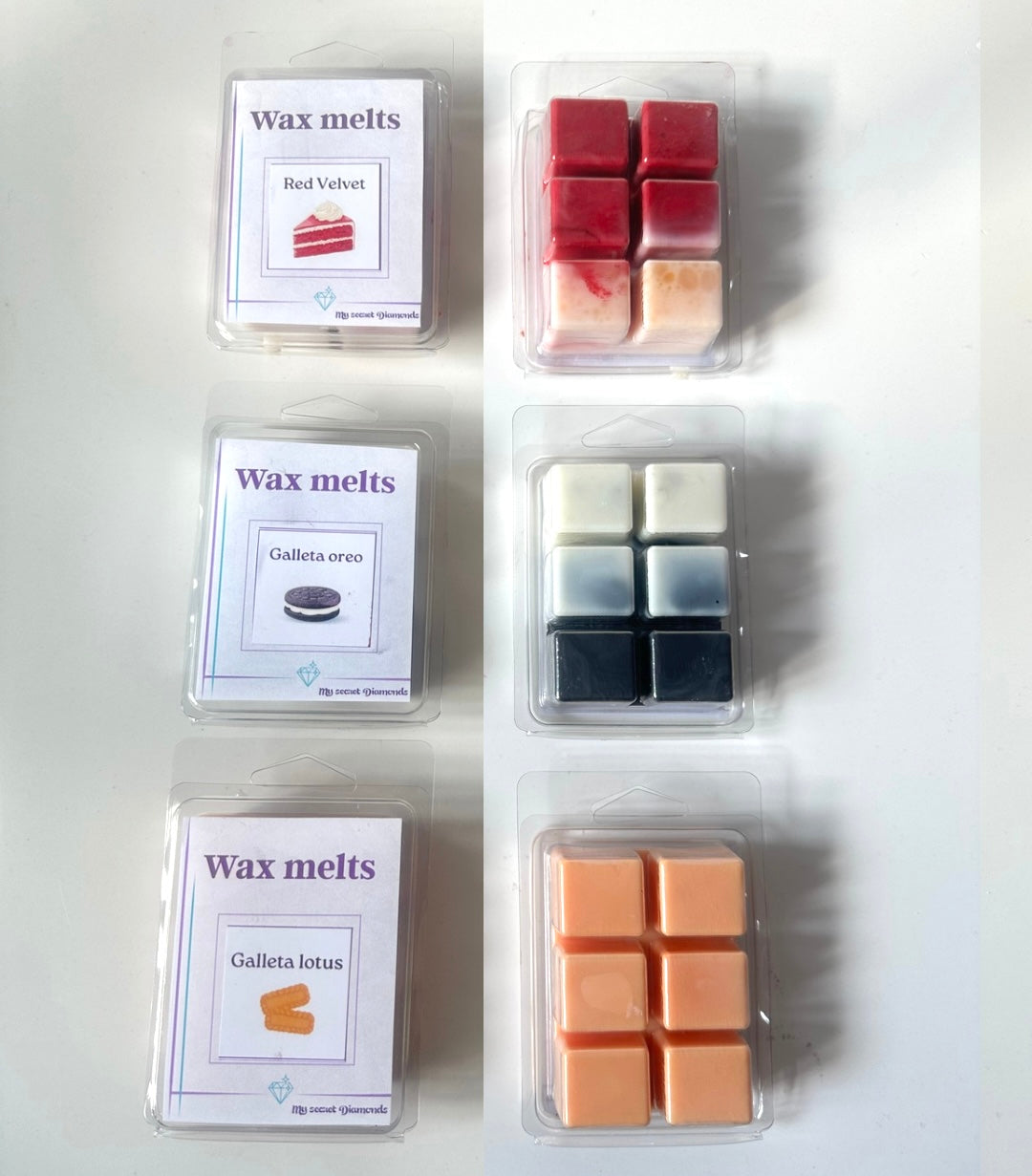 Waxmelts Cera de quemador "Oreo, Lotus y Red velvet"