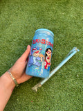 Vaso shaker con tapa y cañita