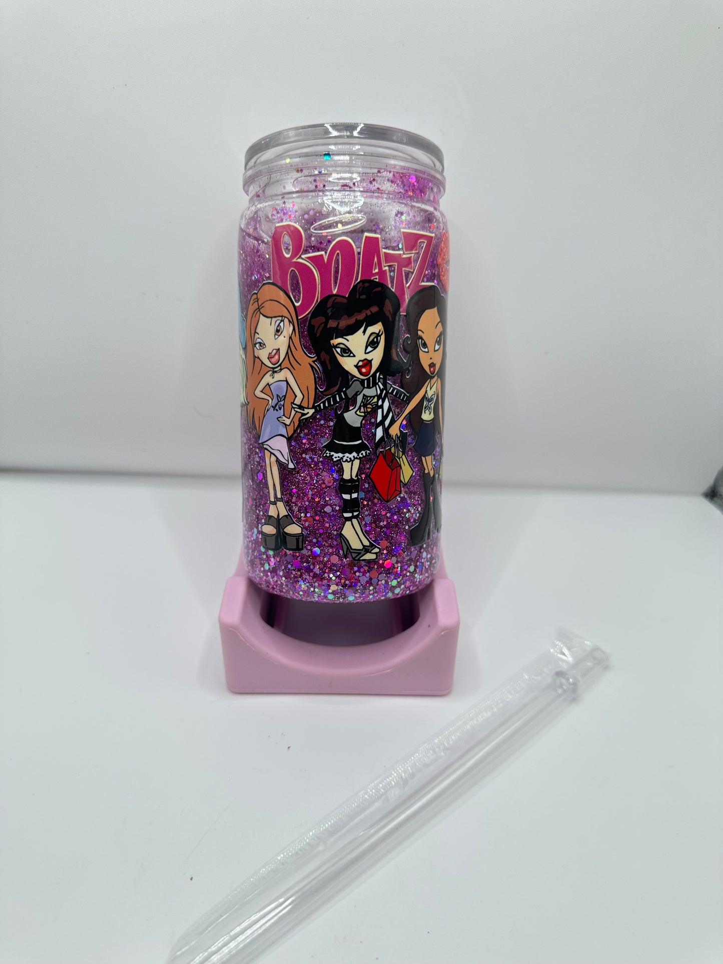 Vaso shaker con tapa y cañita