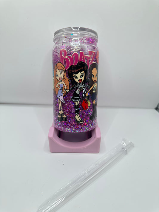 Vaso shaker con tapa y cañita