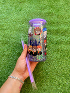 Vaso shaker con tapa y cañita
