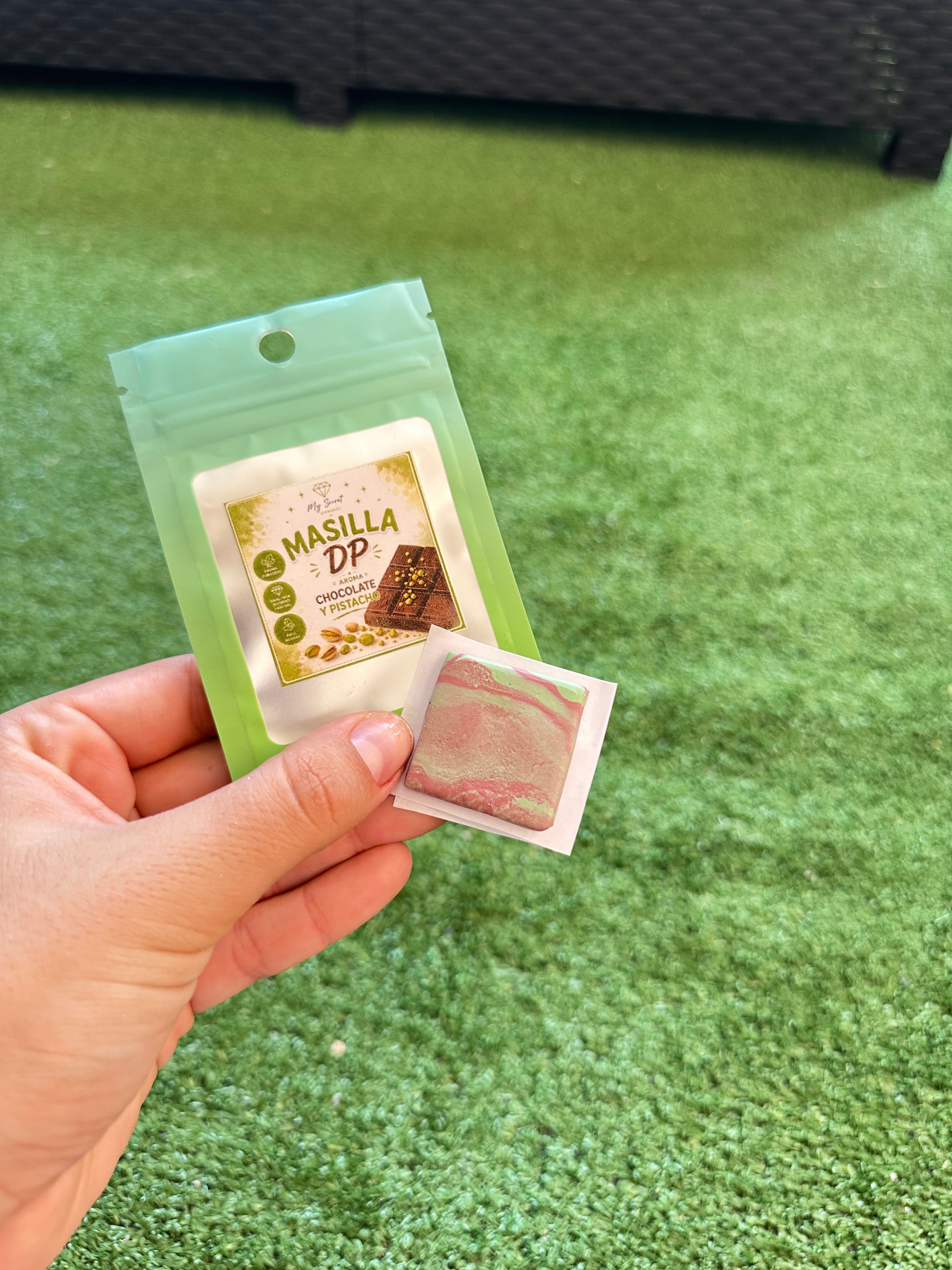 Masilla chocolate y pistacho