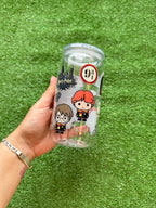 Vaso con tapa y cañita
