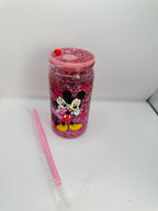 Vaso shaker con tapa y cañita