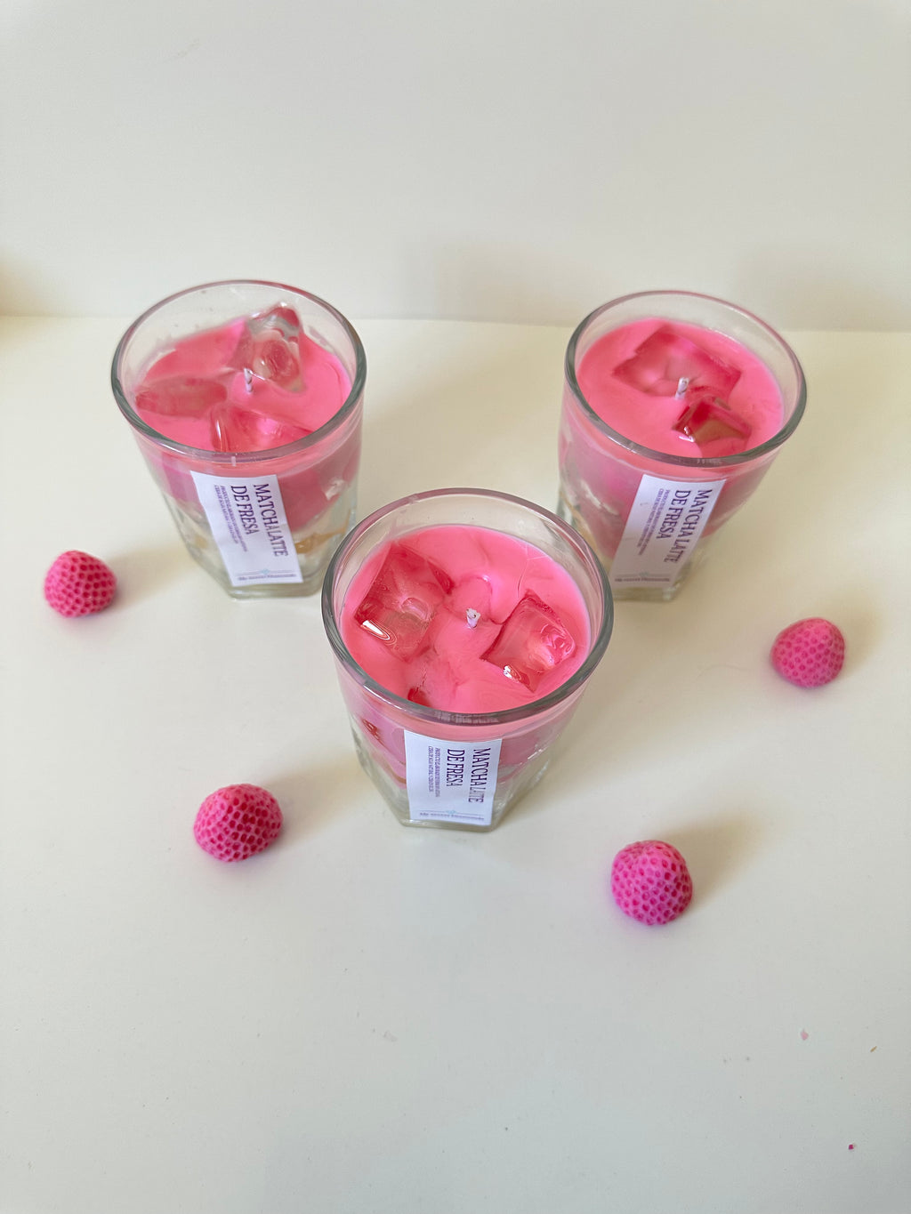 Vela " Matcha latte de fresa "