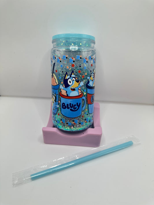 Vaso shaker con tapa y cañita