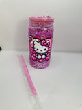 Vaso shaker con tapa y cañita
