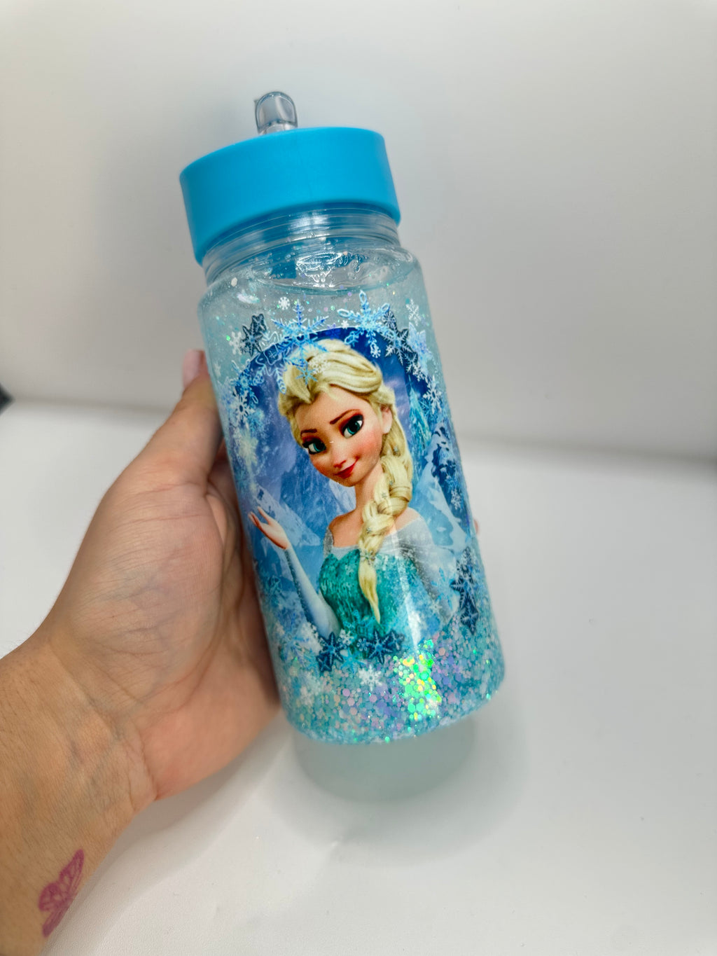 Botella  shaker  con cañita