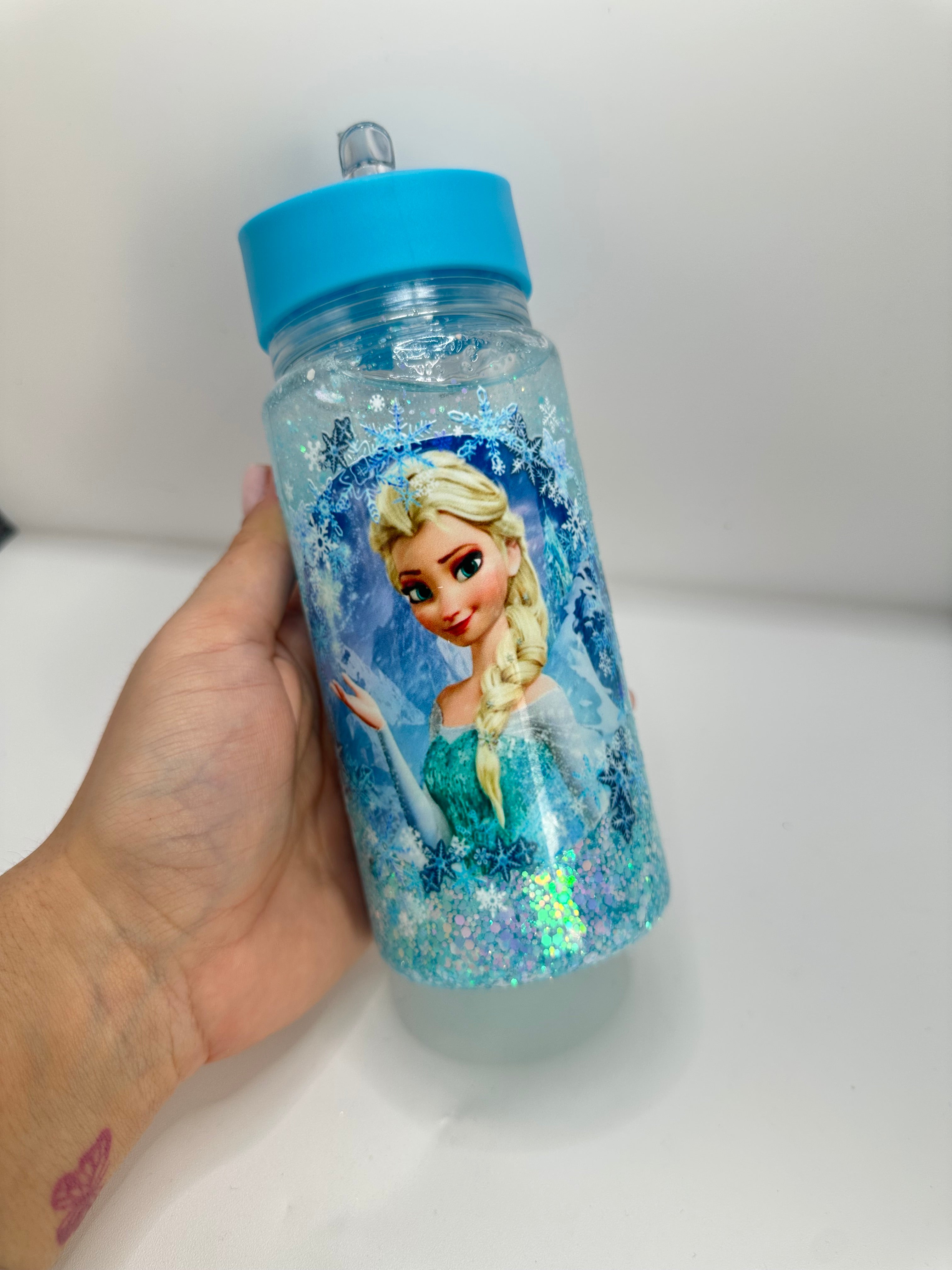 Botella  shaker  con cañita