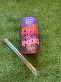 Vaso shaker con tapa y cañita
