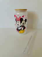 Vaso cristal con tapa y cañita