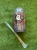 Vaso shaker con tapa y cañita