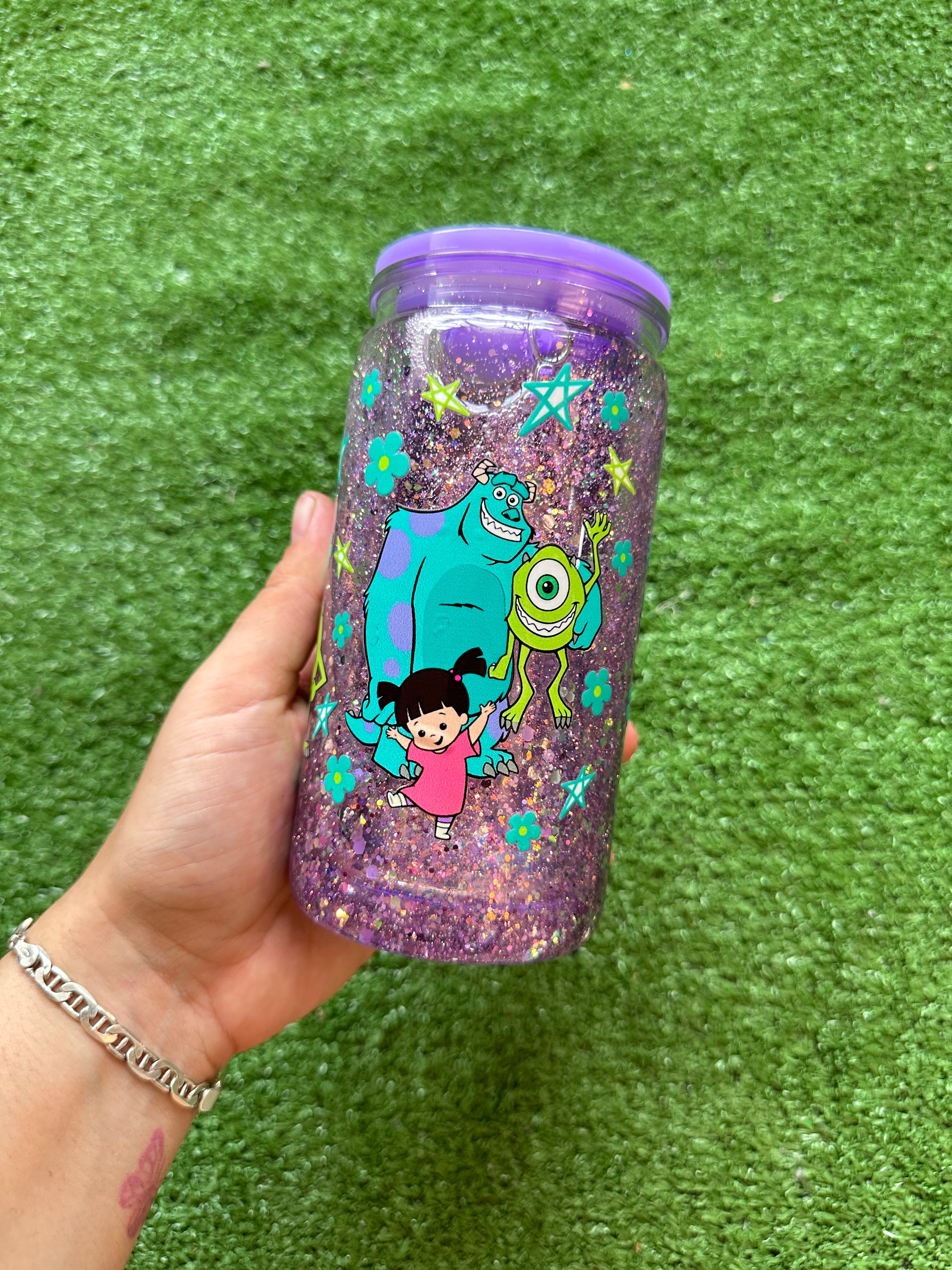 Vaso shaker con tapa y cañita