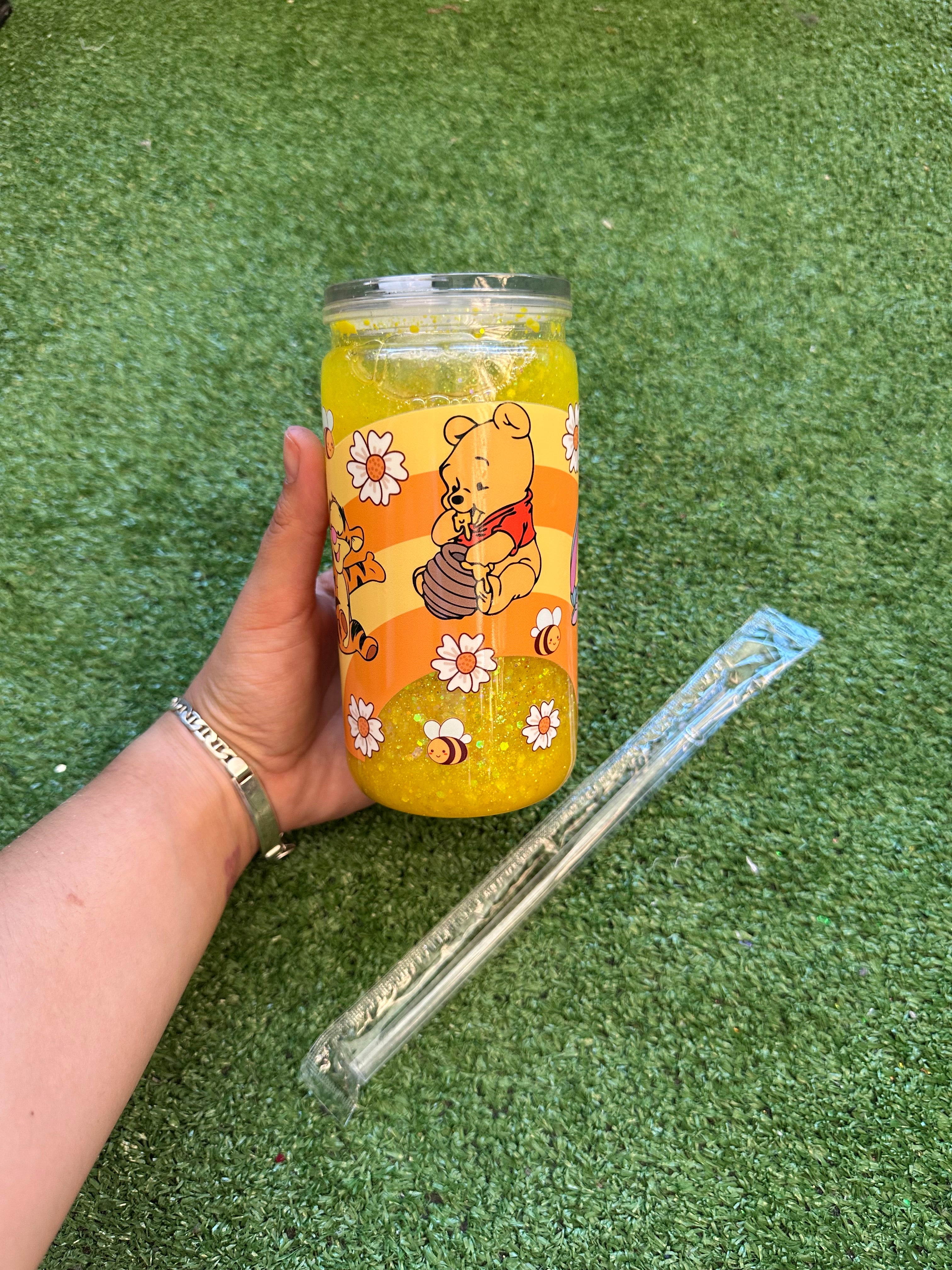 Vaso shaker con tapa y cañita