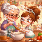 PREVENTA Lienzo  "Cocina con la yaya ”