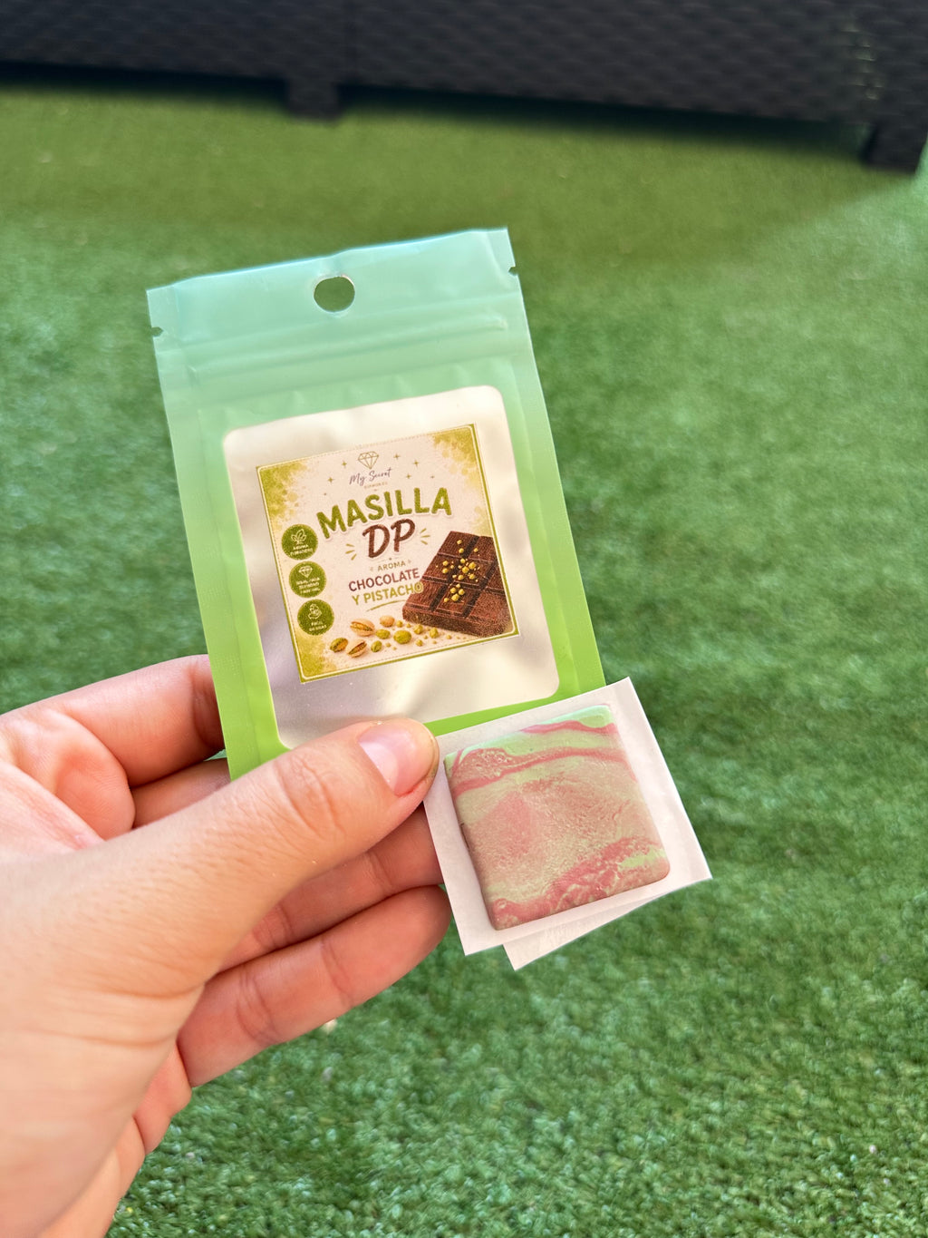 Masilla chocolate y pistacho