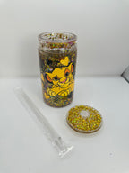 Vaso shaker con tapa y cañita