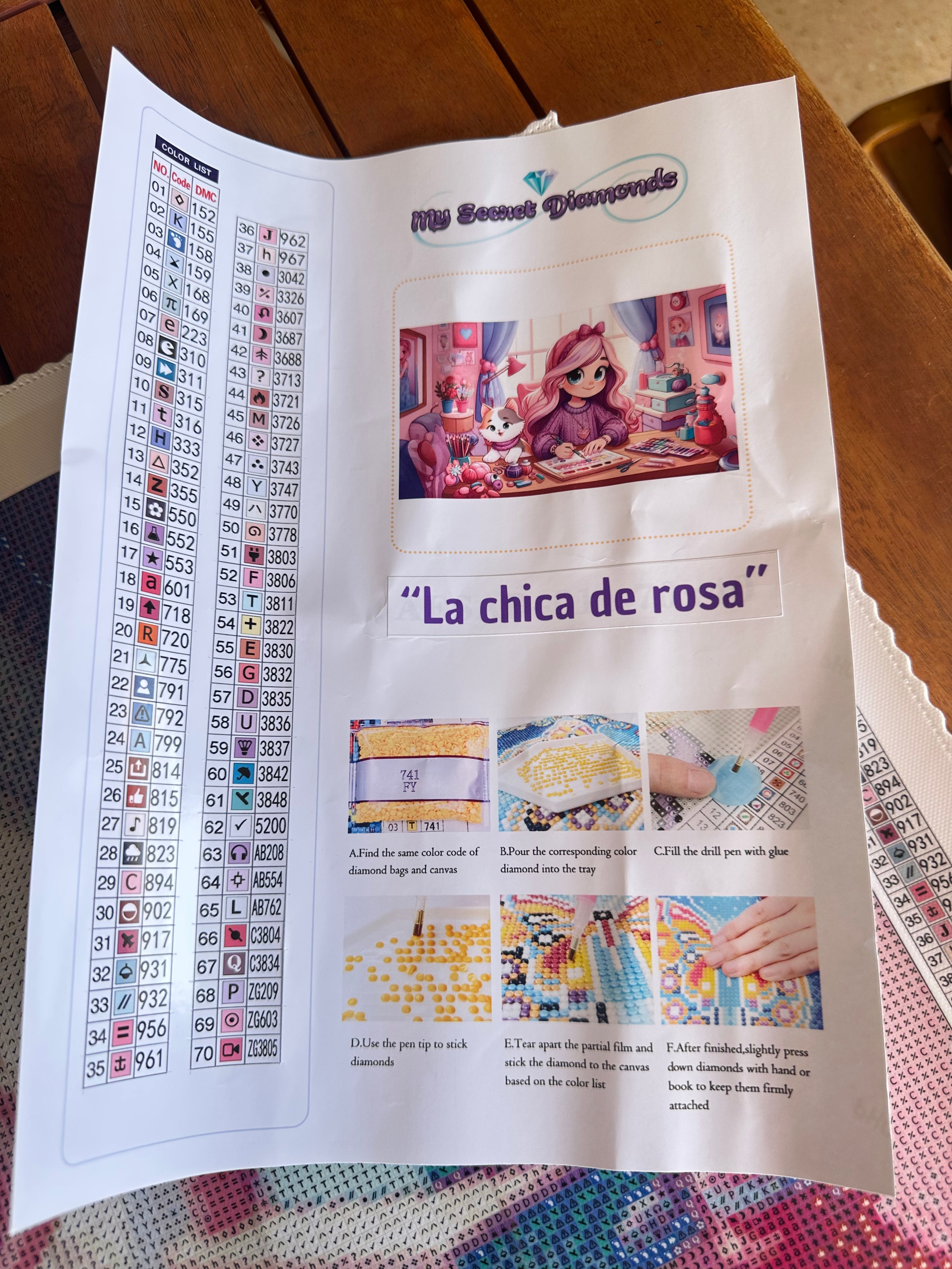 Lienzo  "La chica de rosa ”