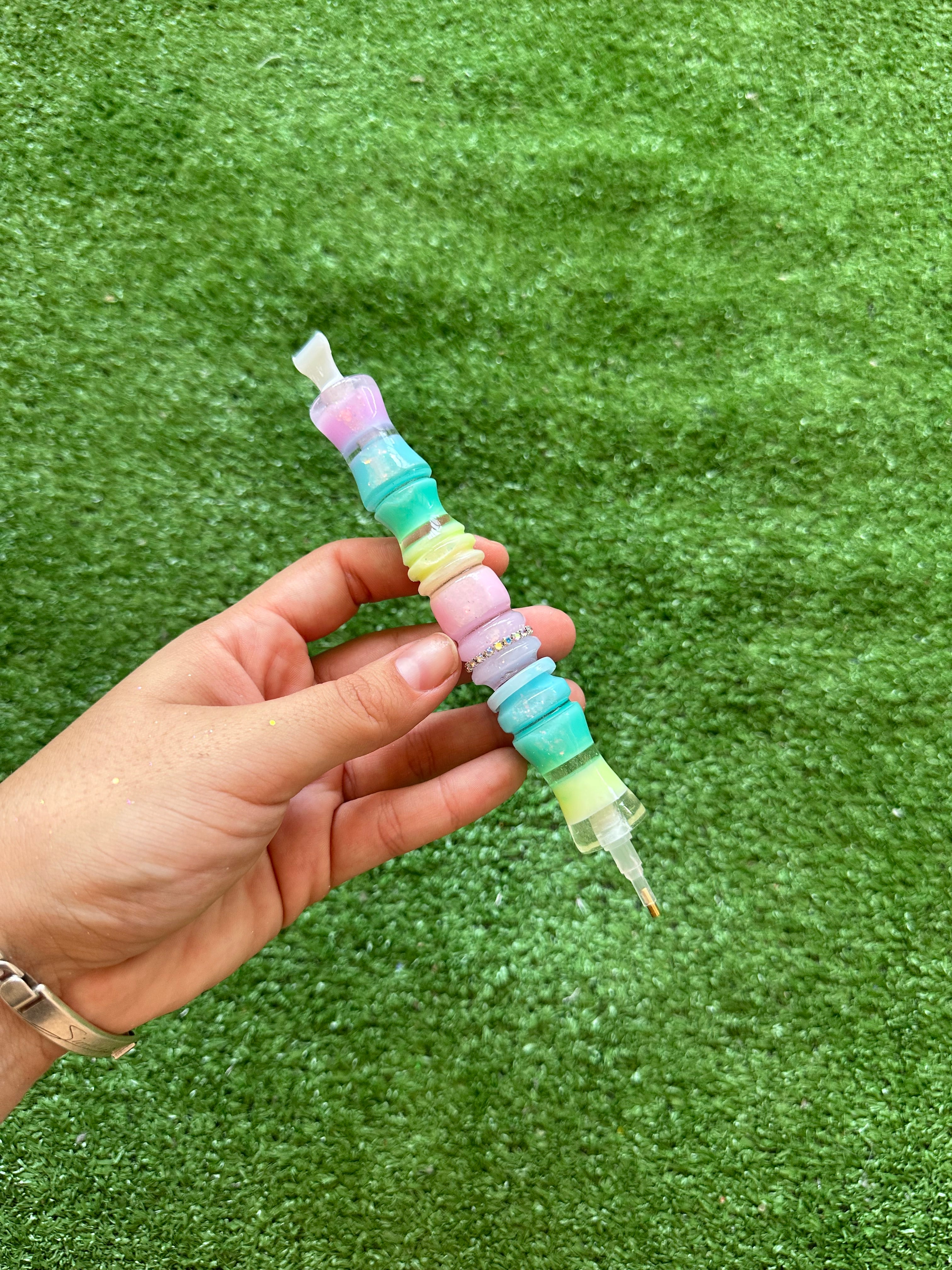 Boli dp resina TORNEADO Rainbow con anillo cautivo